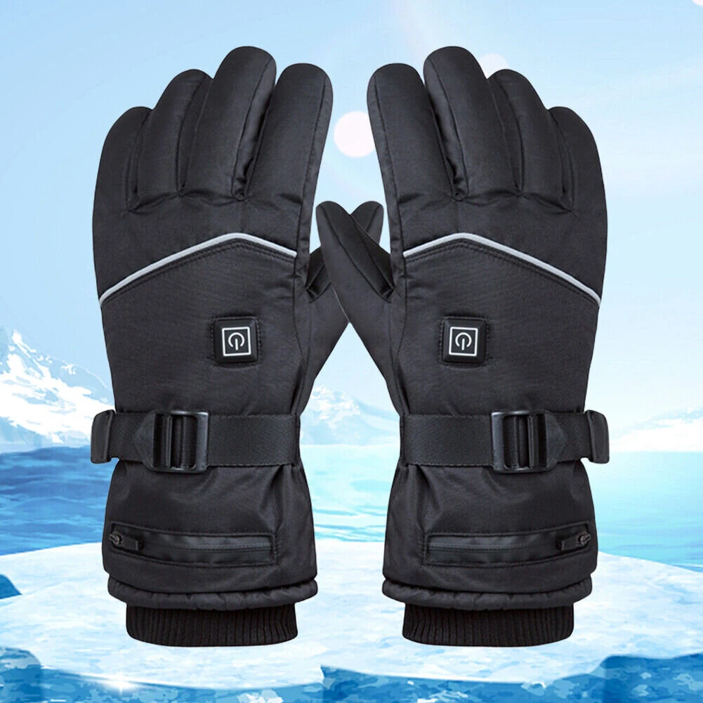 (image for) TENGOO Winter Heated Gloves Motorcycle Waterproof Gloves Heated Heating Warm Work Gloves Thermal Heated Outdoors Cycling Ski Gloves Battery Heated Gloves